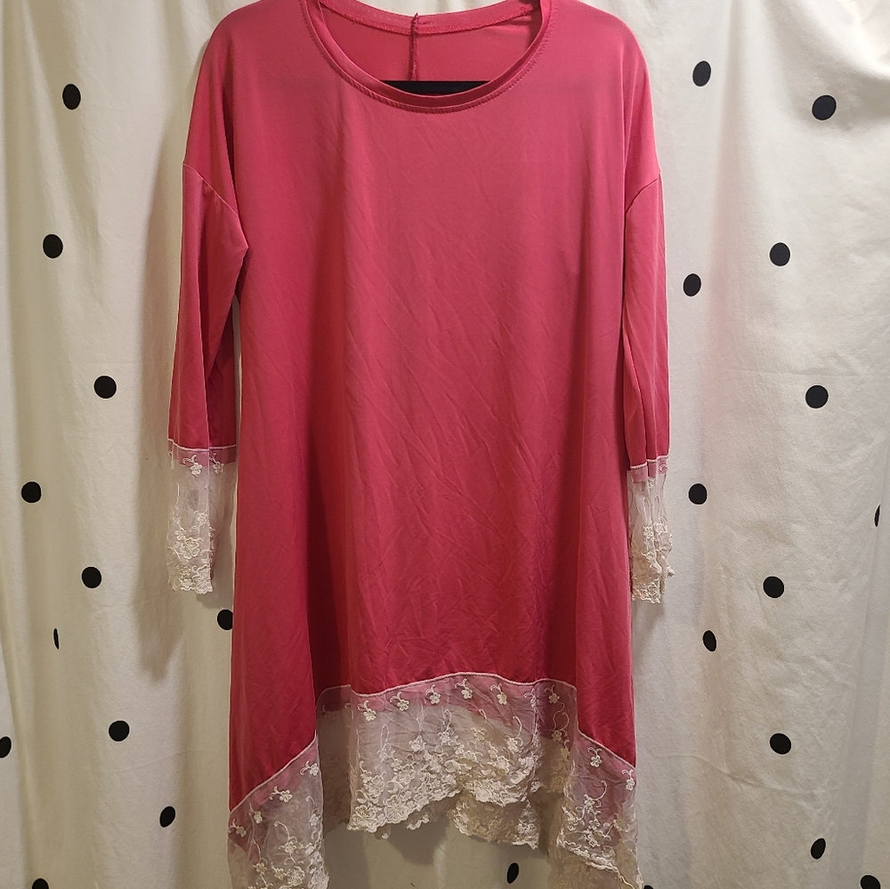 Pink lace top